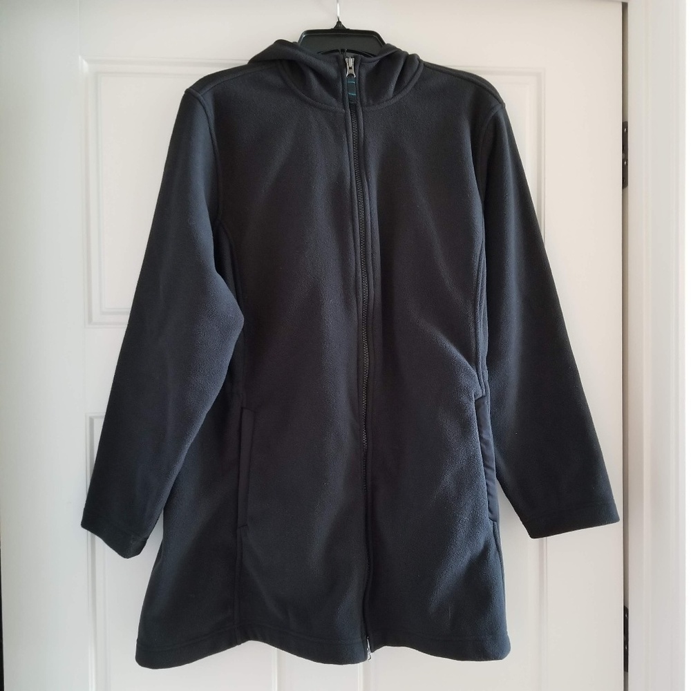Lands' End Black Fleece Long Hooded Jacket 2X Plus